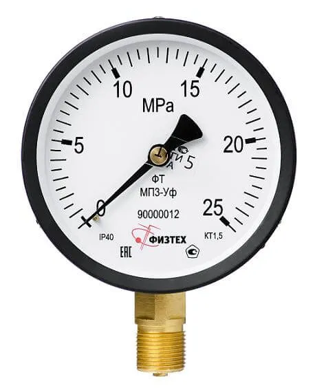 Вакуумметры, мановакуумметры, манометры общетехнические ВП3-Уф, МВП3-Уф, МП3-Уф (Диаметр: 100 мм)