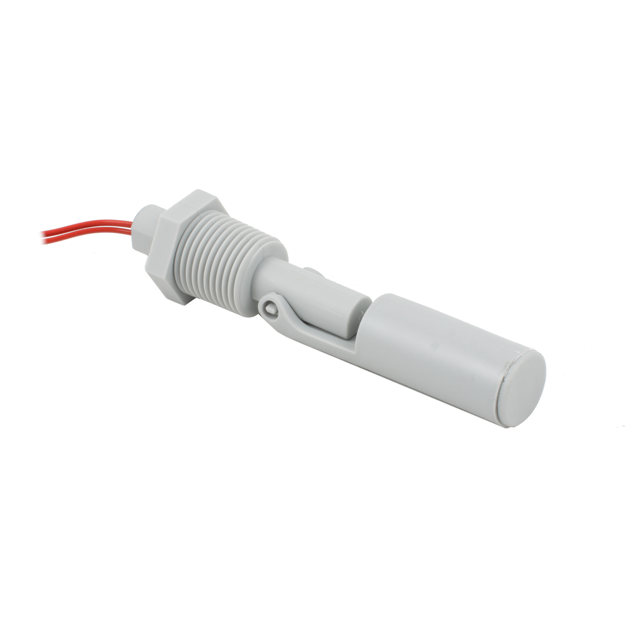 Поплавковый датчик уровня жидкости, горизонтальное исполнение, -20 +120 С, соединение- резьба 1/2"NPT PVDF, кабель 500 мм, поплавок - PVDF