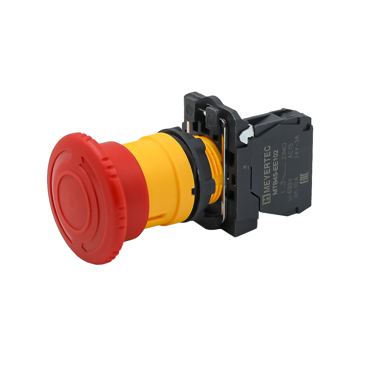 Кнопка грибовидная аварийной остановки, красная, 40 мм, возврат поворотом с фиксацией, 1NC, IP65, пластик