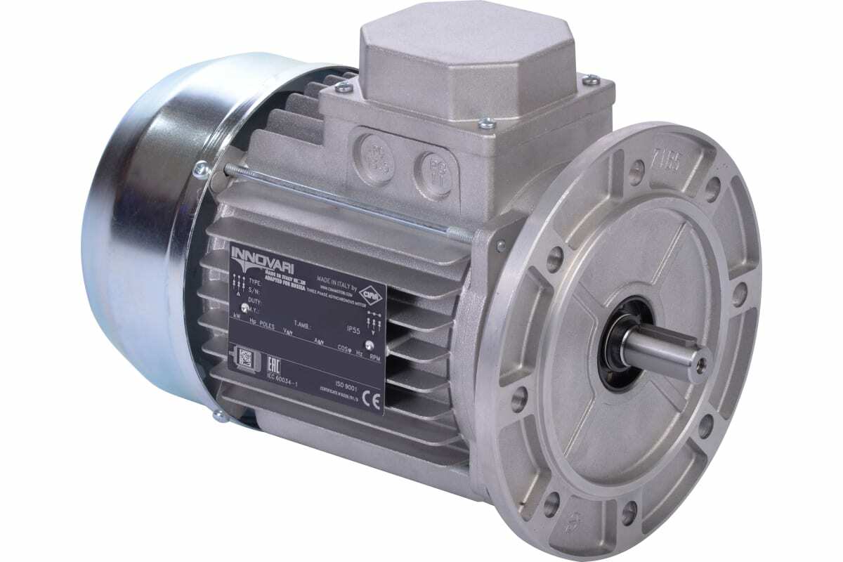 INNOVARI Электродвигатель трёхфазный асинхронный (0.25 кВт 1400 об/мин) 105"14 мм, MT71M KW 0,25/4 B14, схема включения "звезда"/"треугольник" (380В/220В), IP55(CIMA/, Италия) MT71M KW 0,25/4 B14 / 033729-5883