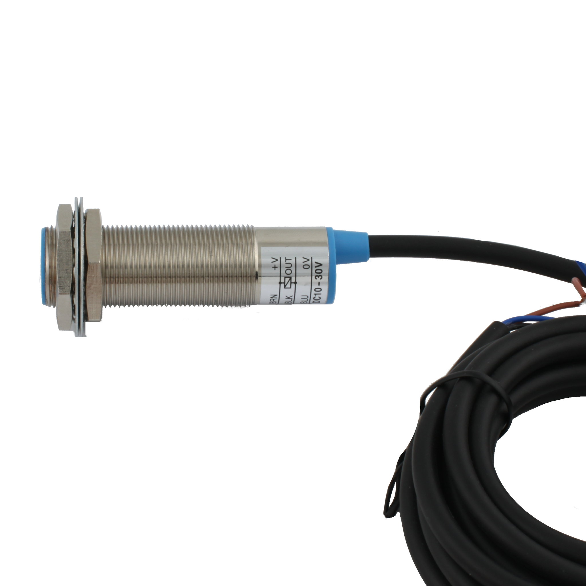 INNOCONT Индуктивный датчик, M18x1, L=73 мм, экранированный, зона срабатывания 5 мм, -25 +60 С, 12…24 VDC, IP65, выход: PNP NO, макс. ток 200 мА, кабель 2 м SL-18P5C